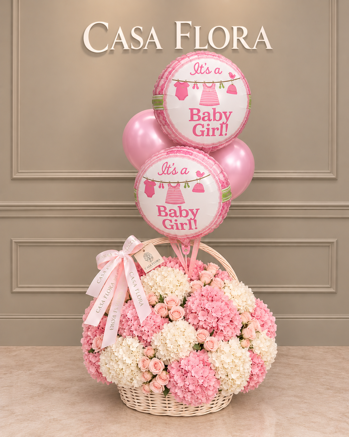 Baby Girl L Basket (balloons Complimentary)
