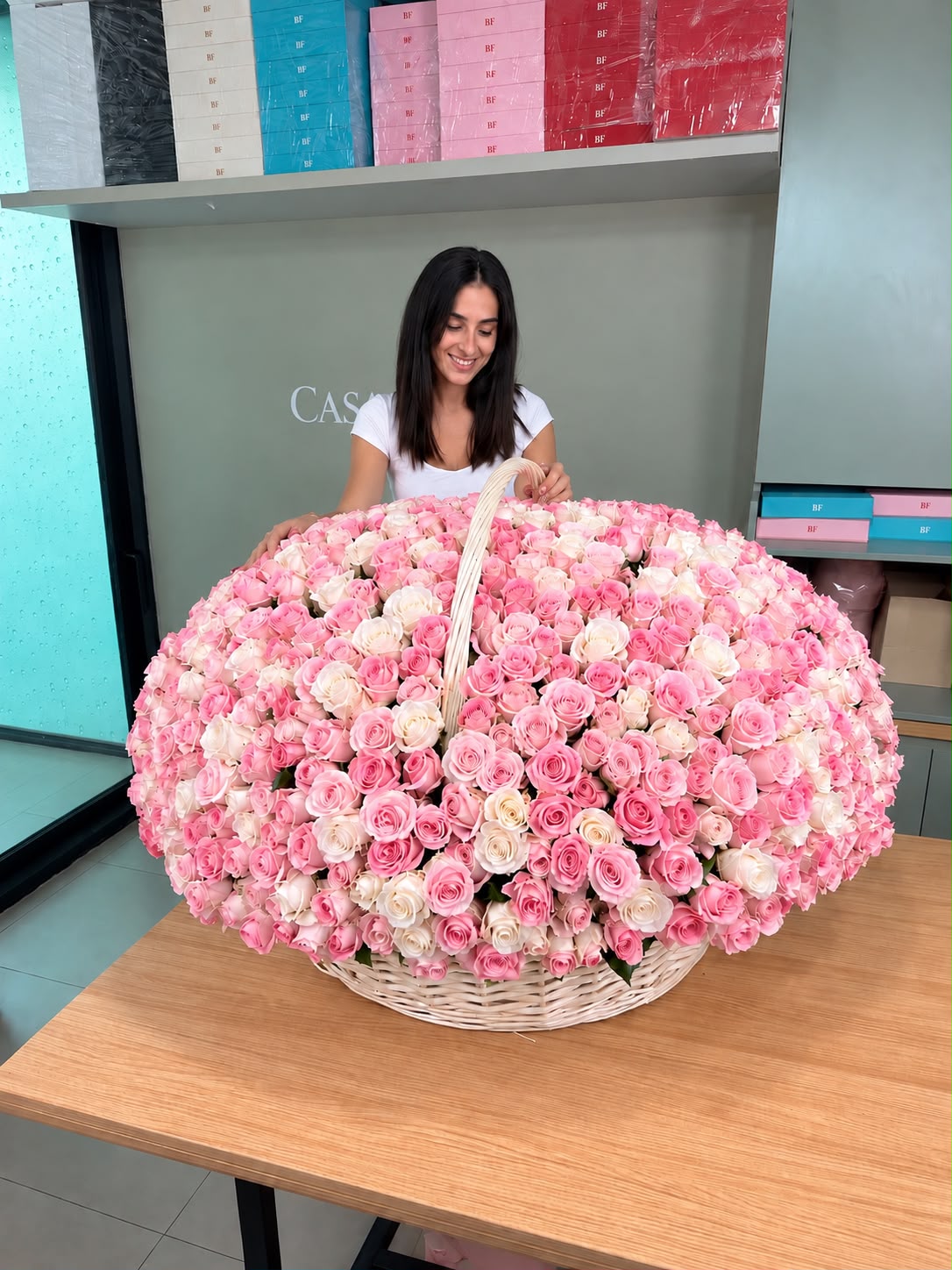 White & Pink Basket