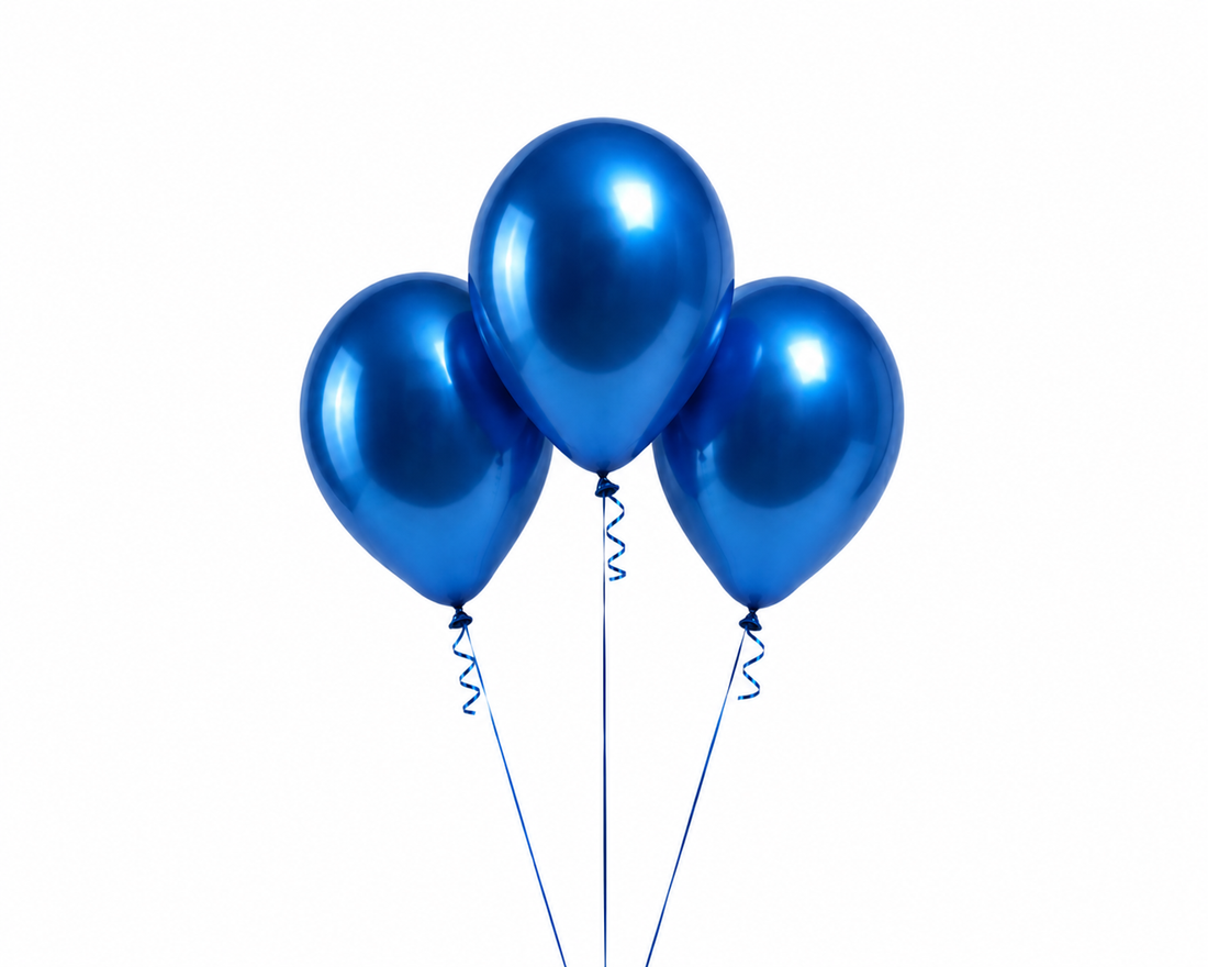 3 Blue Balloons
