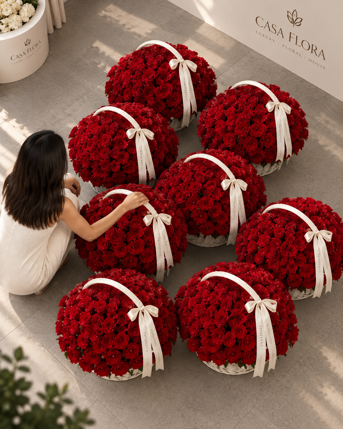 The Grand 2,400 Roses Collection – 8 Luxury Baskets