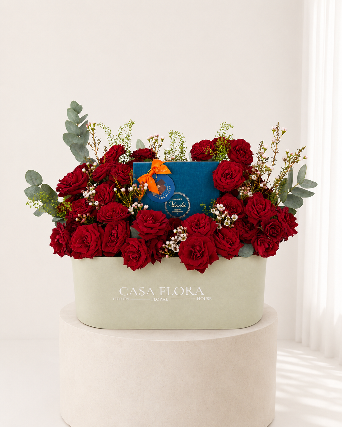 Red Rose &amp; Venchi Chocolate Luxury Gift Box
