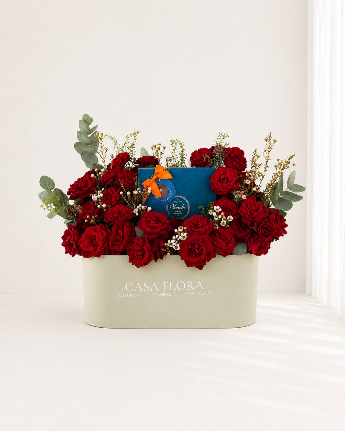 Red Rose &amp; Venchi Chocolate Luxury Gift Box