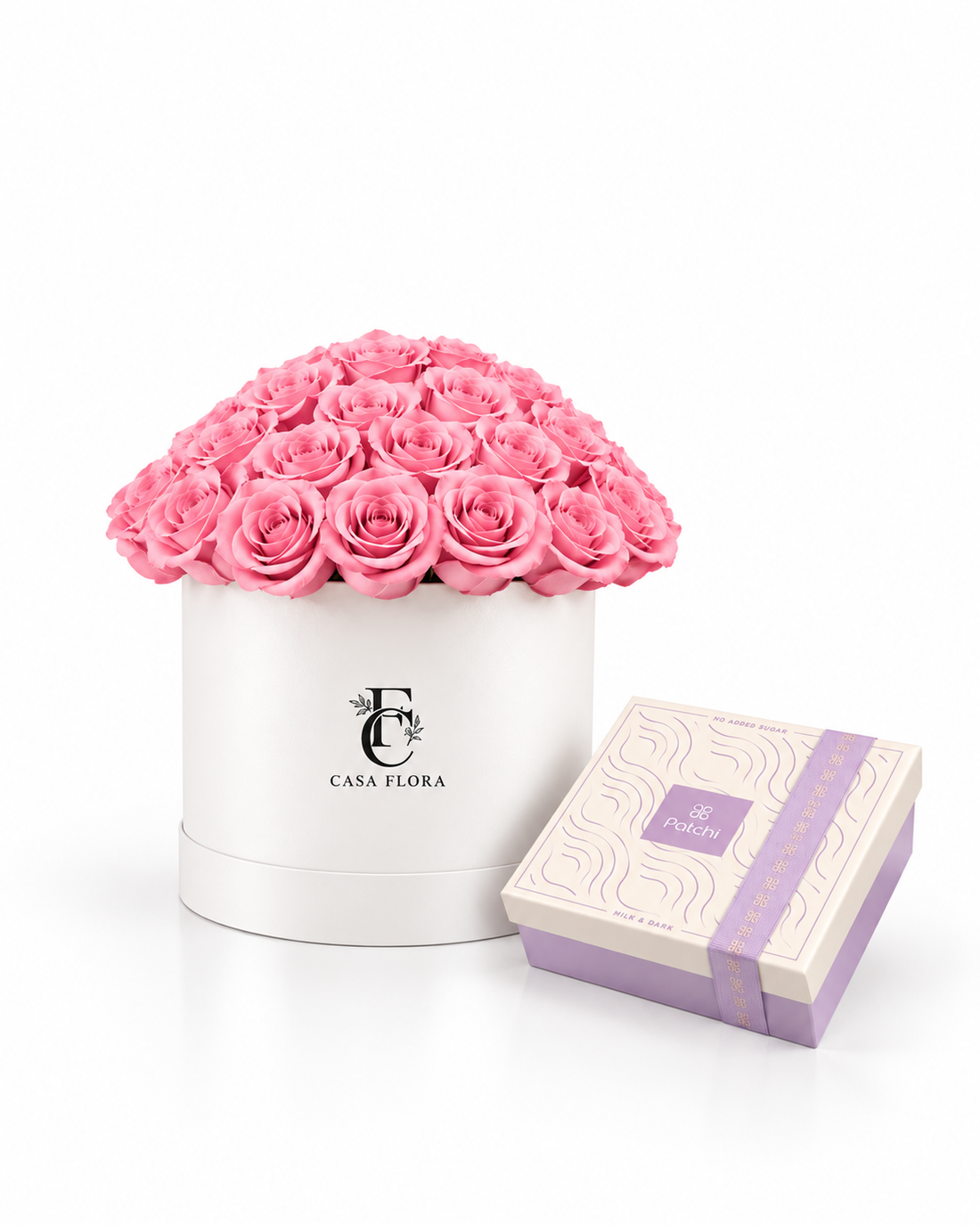 Pink Roses with Patchi Chocolate